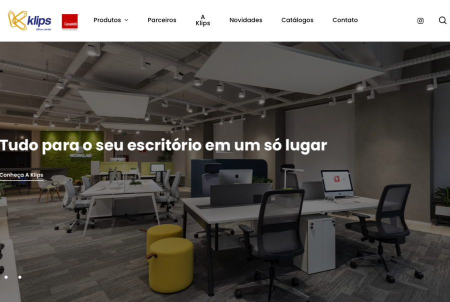 Site Klips Mobiliário Corporativo