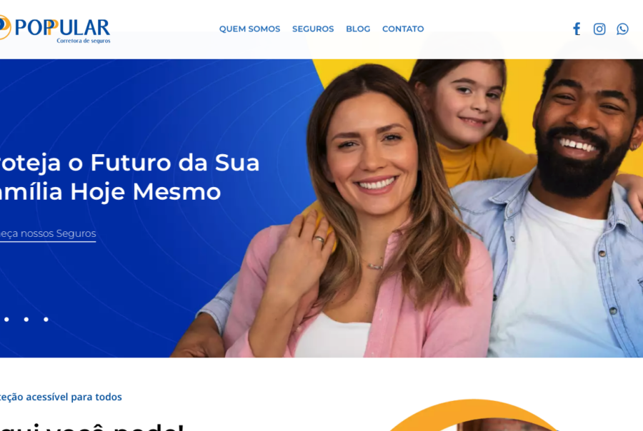Site Poppular Corretora de Seguros